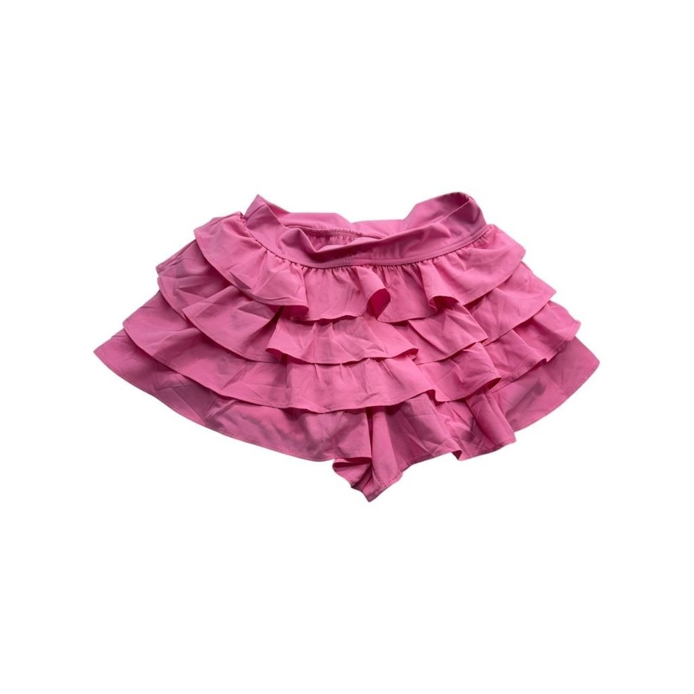 AS Revival Pink Tiered Ruffle Skort Skirt Built-In Shorts Women's Size L NWT